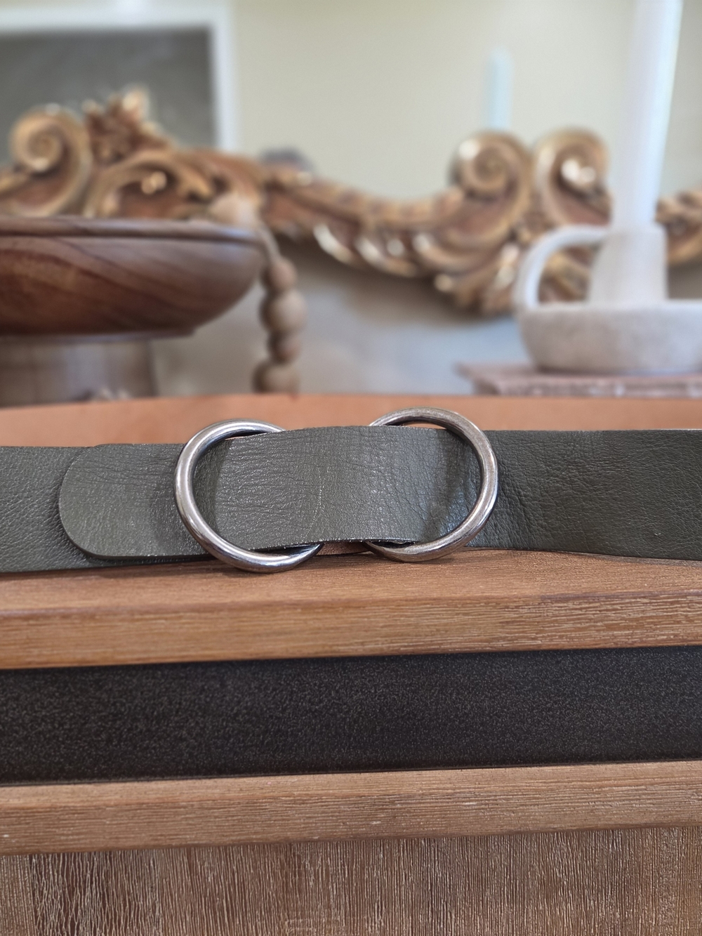 Furla Olive Greene Genuine Leather Belt